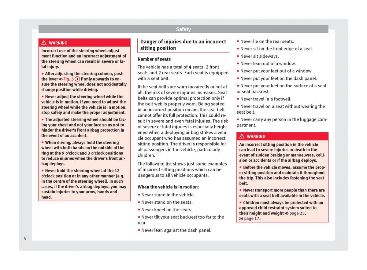 Seat Mii owners manual / page 10