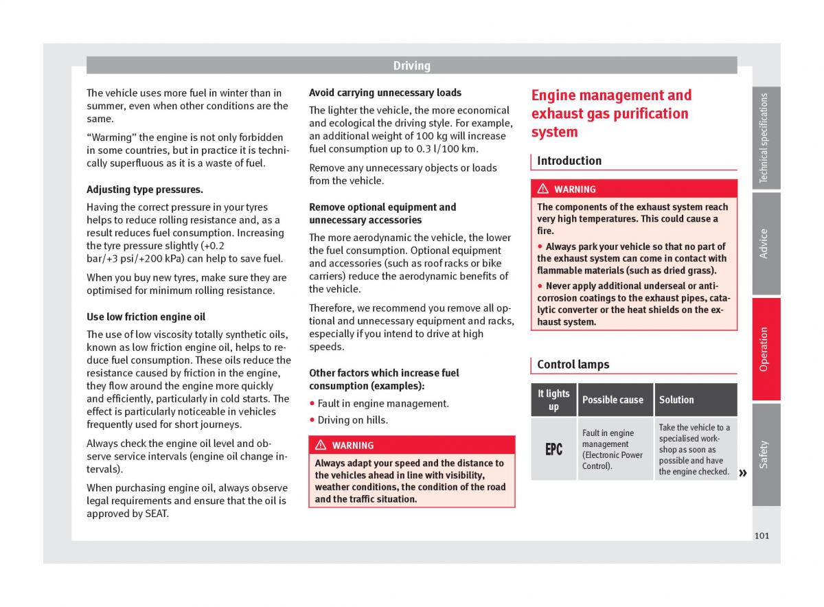 Seat Mii owners manual / page 103