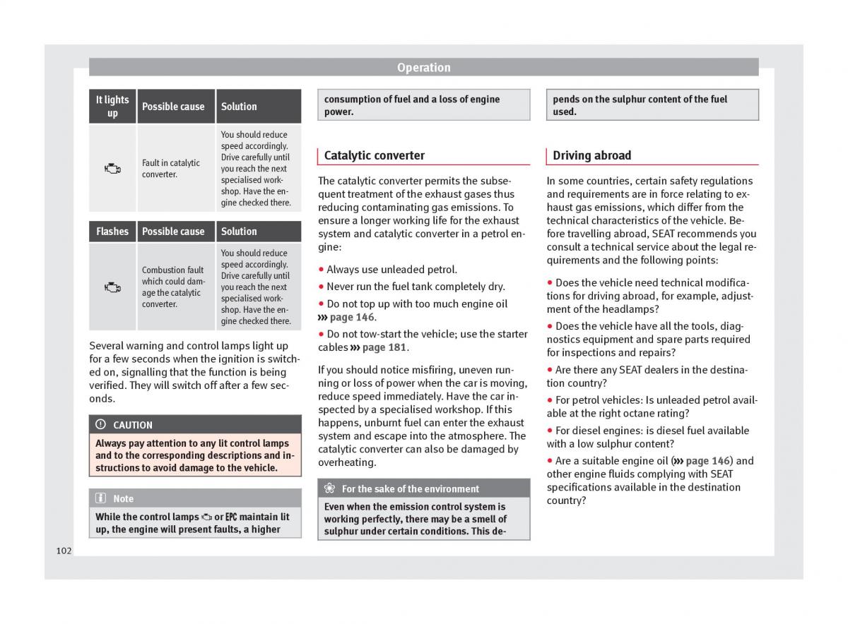 Seat Mii owners manual / page 104