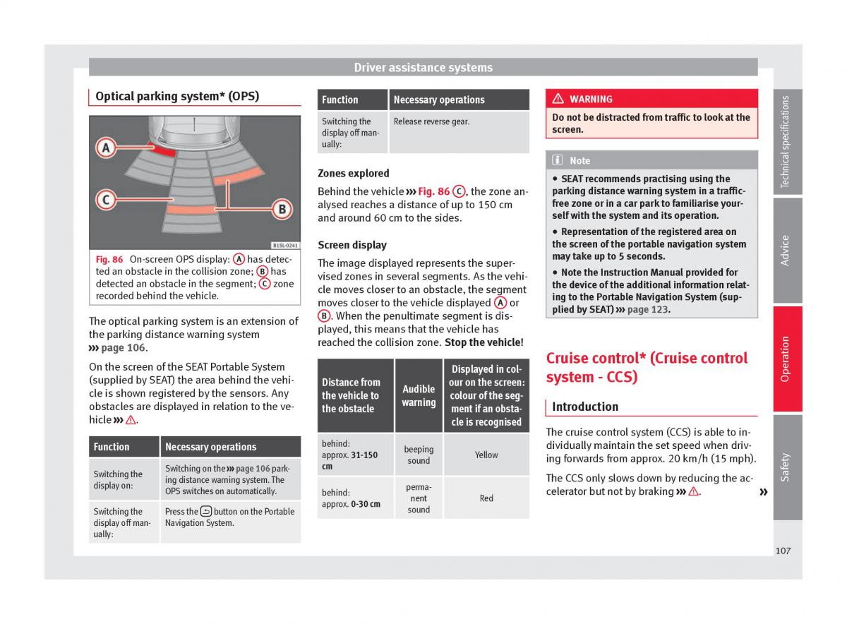 Seat Mii owners manual / page 109