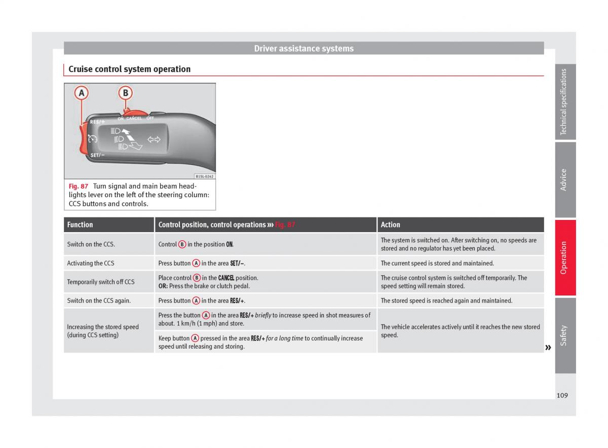 Seat Mii owners manual / page 111