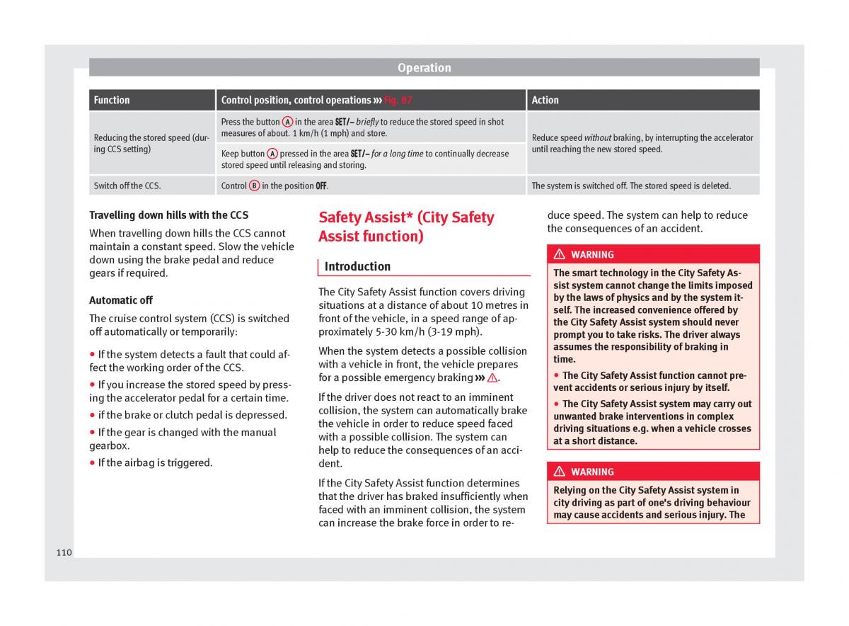 Seat Mii owners manual / page 112