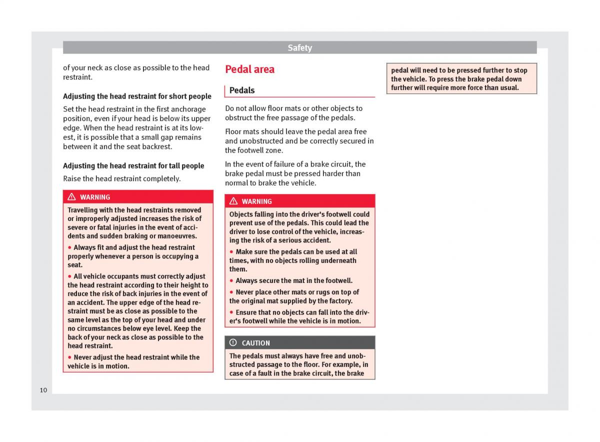 Seat Mii owners manual / page 12