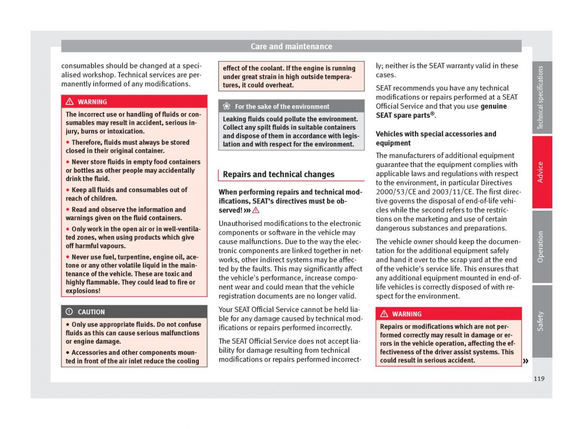 Seat Mii owners manual / page 121