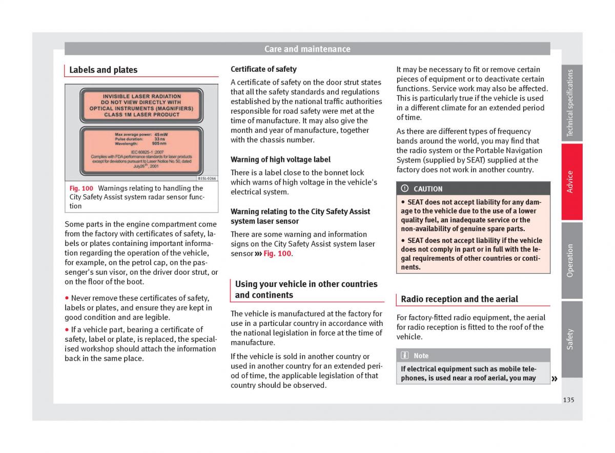 Seat Mii owners manual / page 137