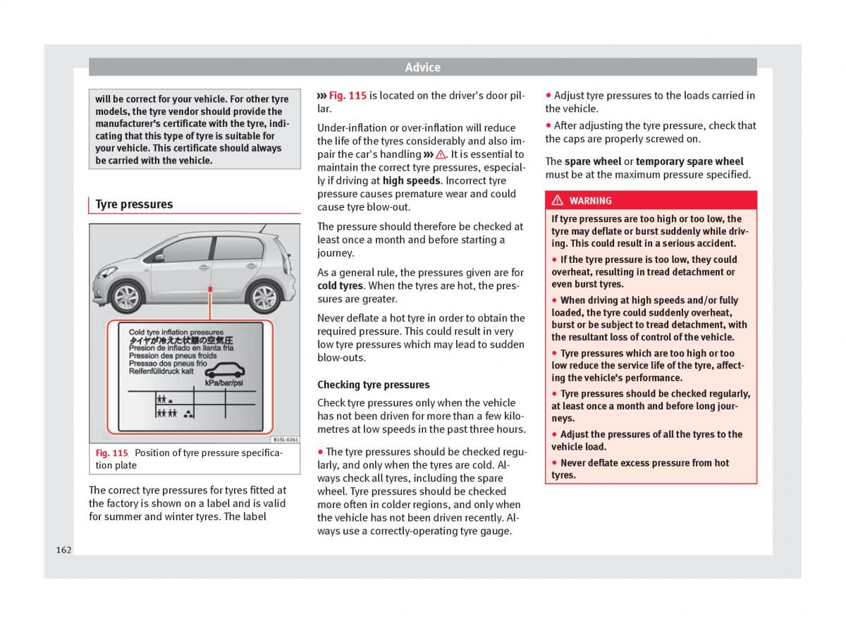 Seat Mii owners manual / page 164