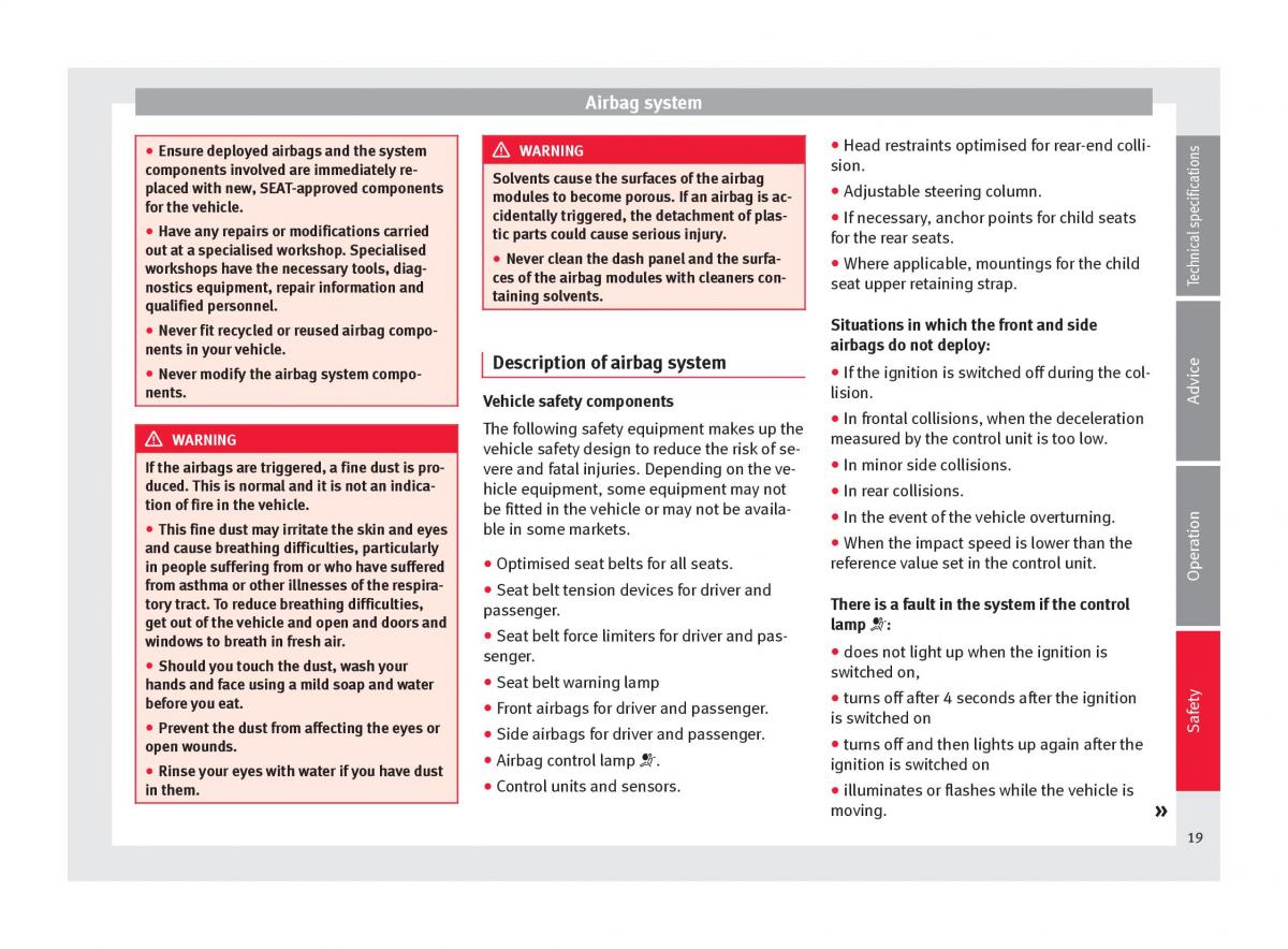 Seat Mii owners manual / page 21