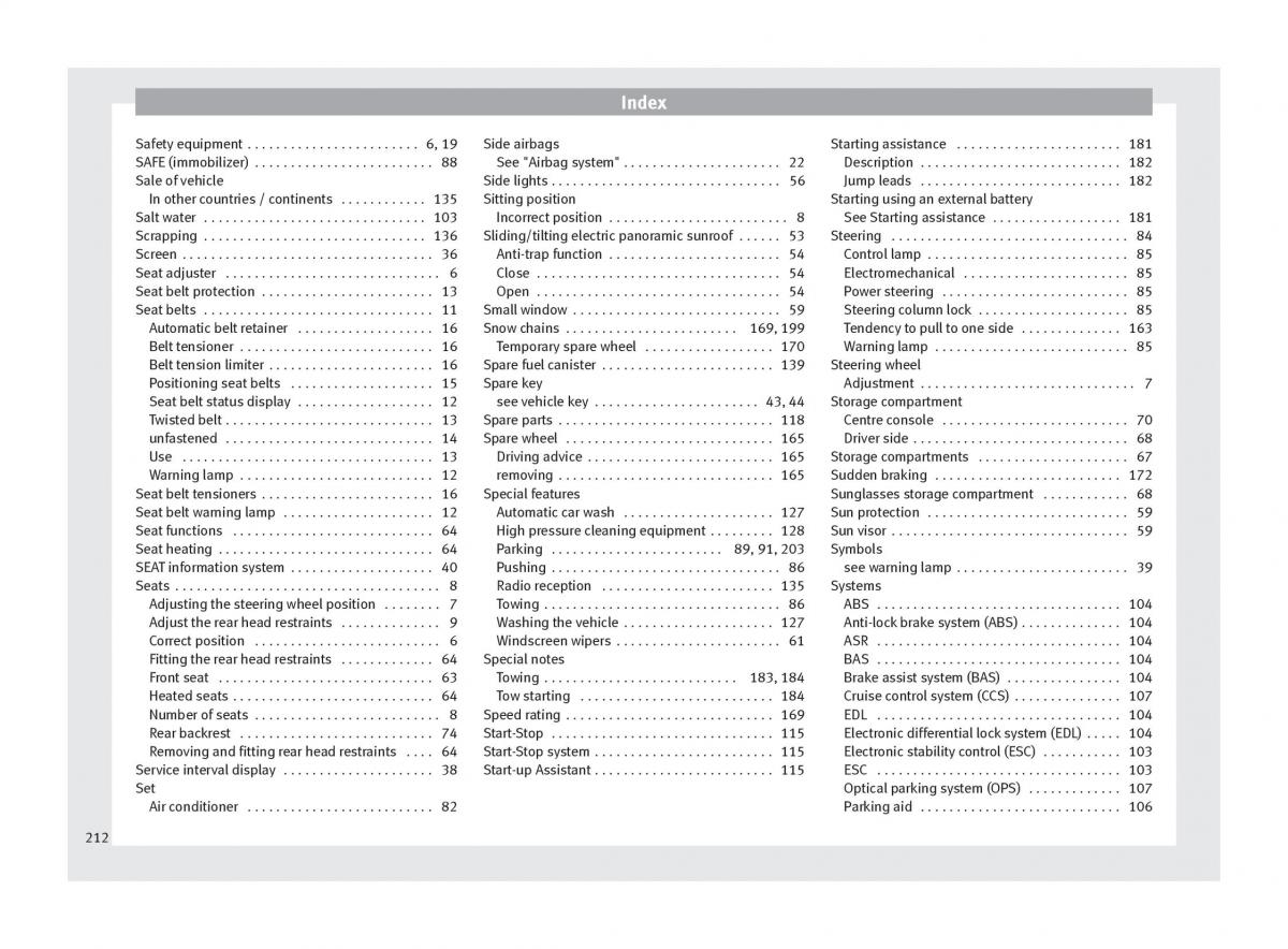 Seat Mii owners manual / page 214