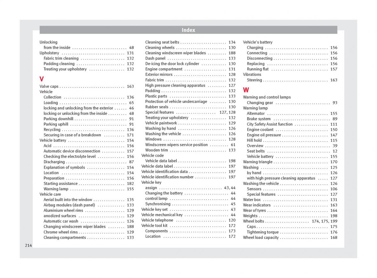 Seat Mii owners manual / page 216