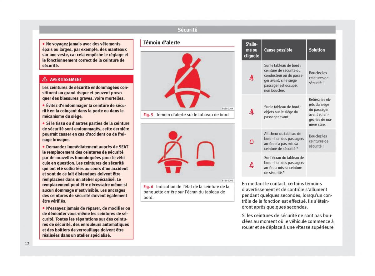 Seat Mii manuel du proprietaire / page 14