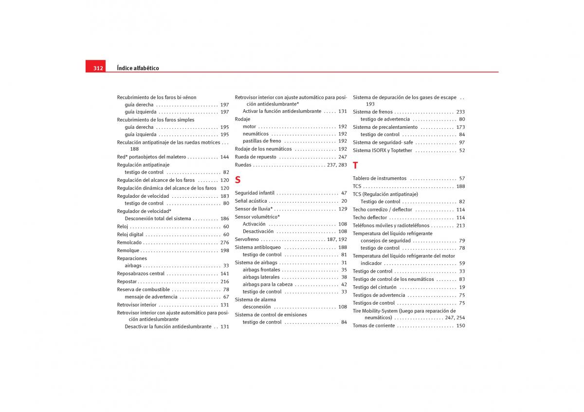 Seat Toledo III 3 manual del propietario / page 314