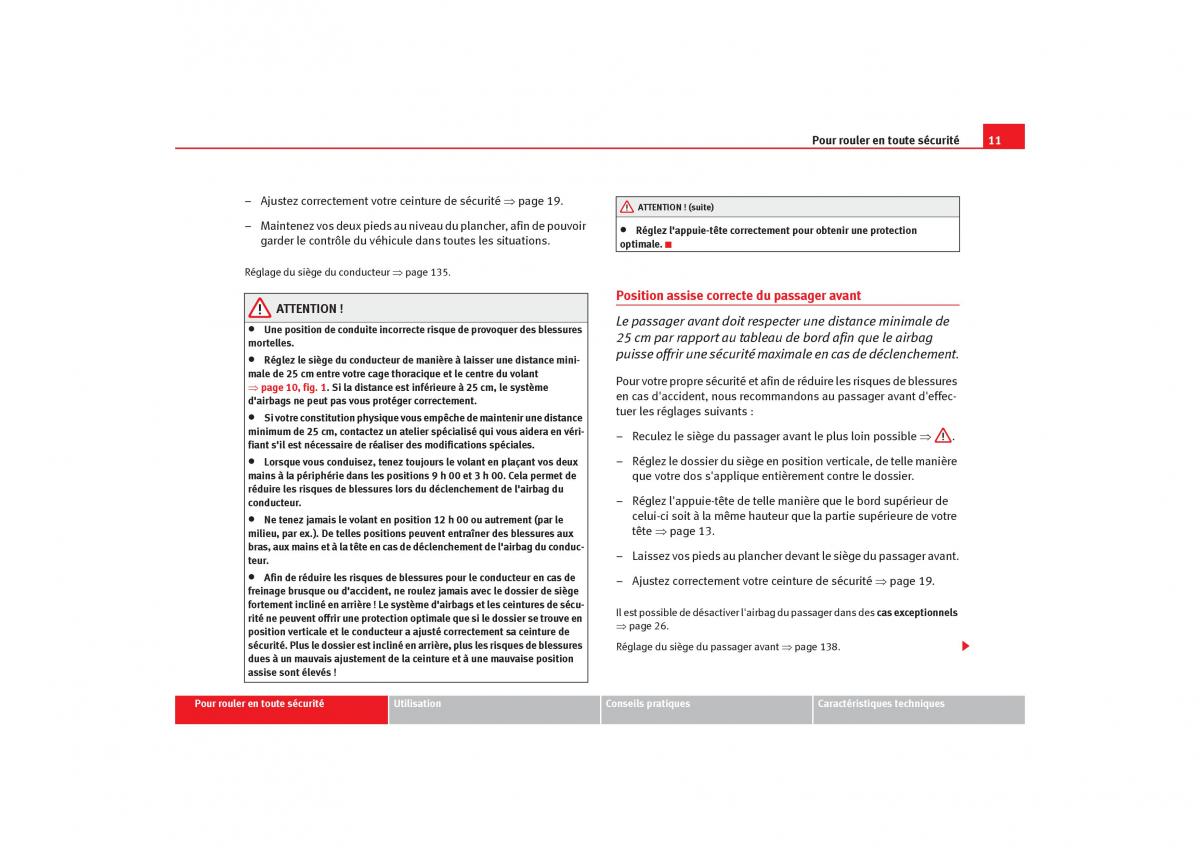 Seat Toledo III 3 manuel du proprietaire / page 13