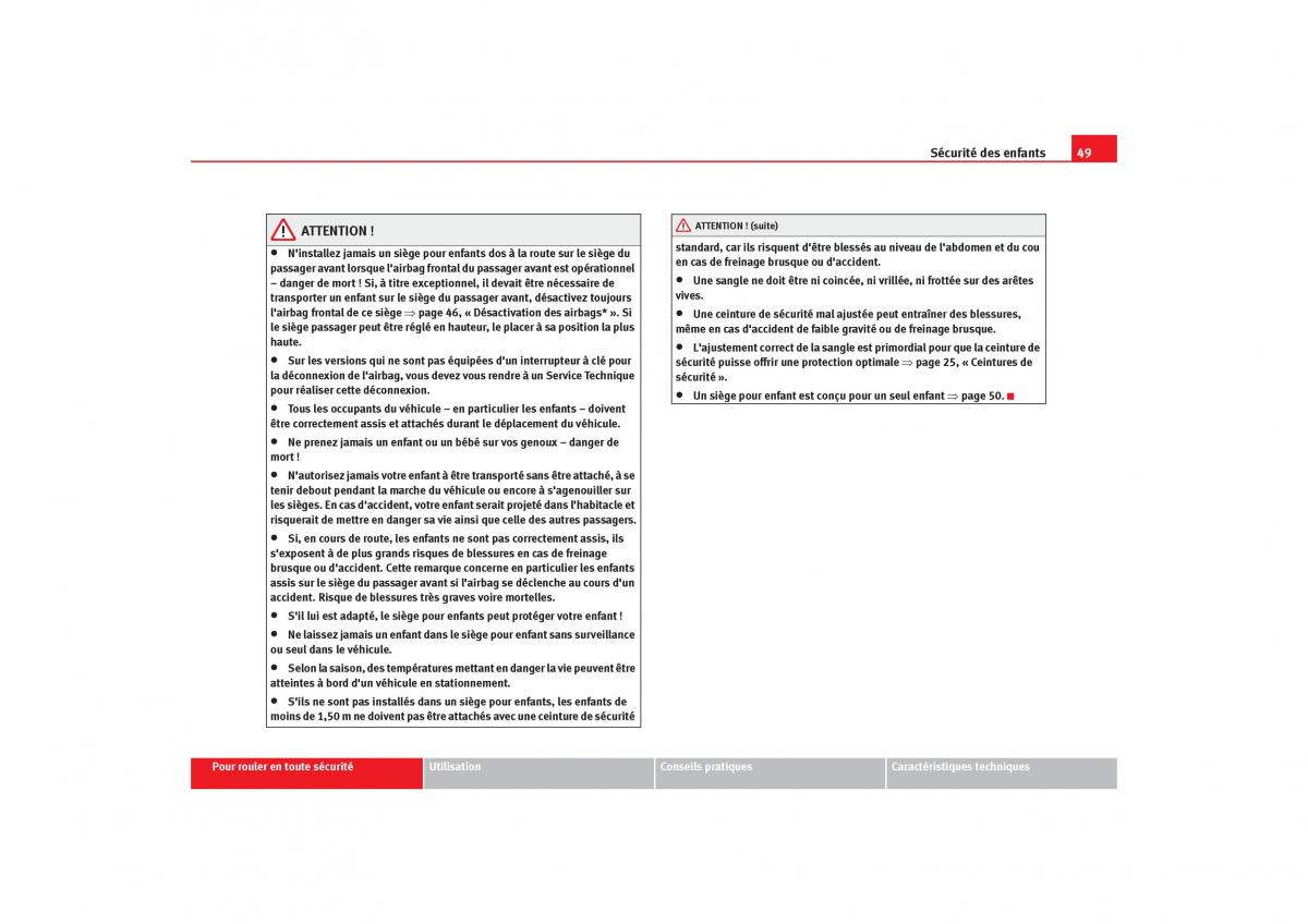Seat Toledo III 3 manuel du proprietaire / page 51