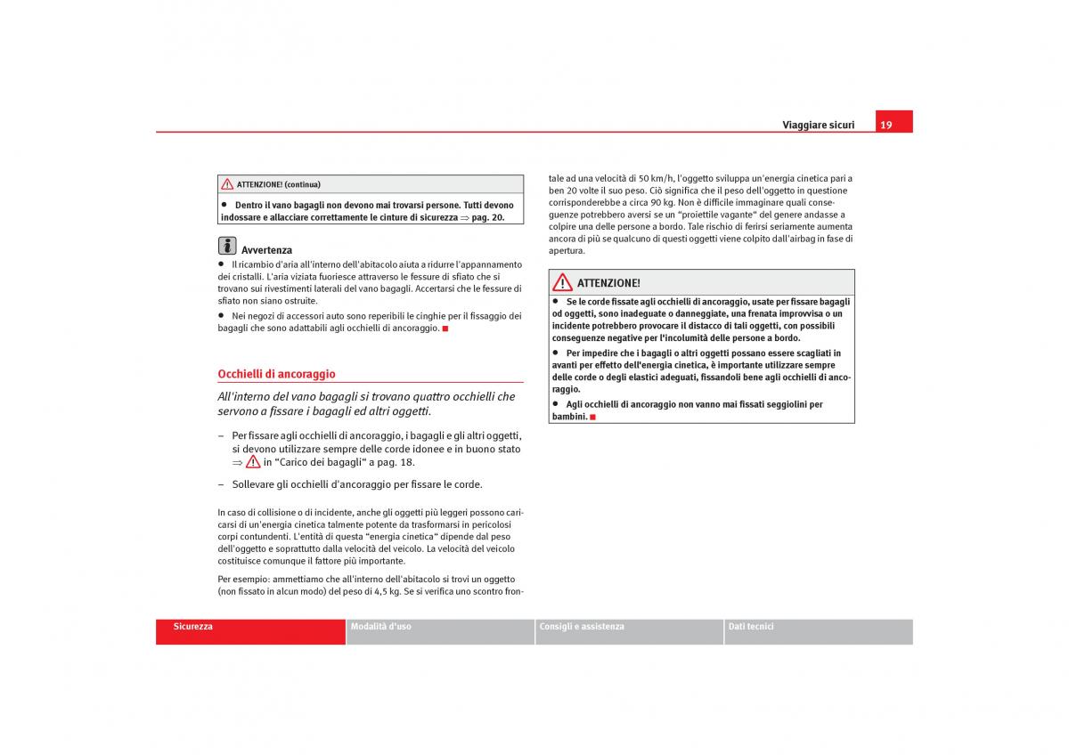 Seat Toledo III 3 manuale del proprietario / page 21