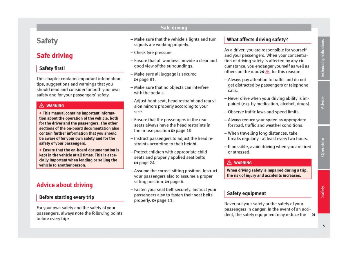 Seat Toledo IV 4 owners manual / page 7