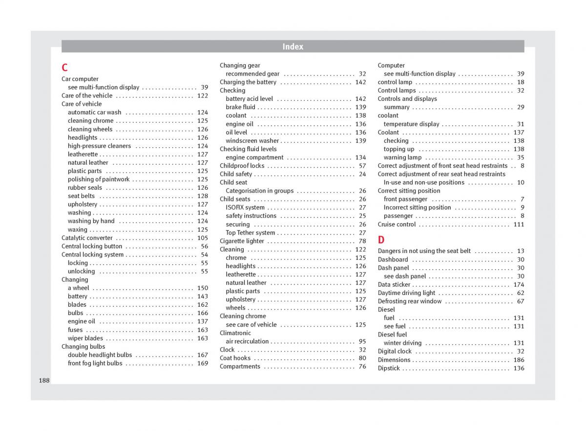 Seat Toledo IV 4 owners manual / page 190