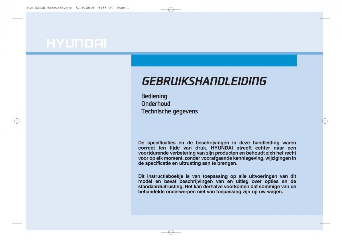 Hyundai Tucson III 3 handleiding / page 1