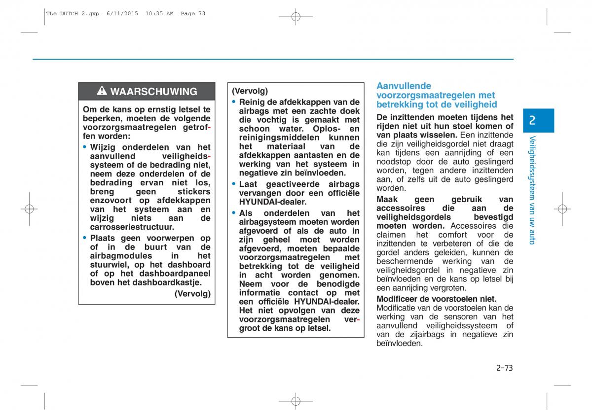 Hyundai Tucson III 3 handleiding / page 105