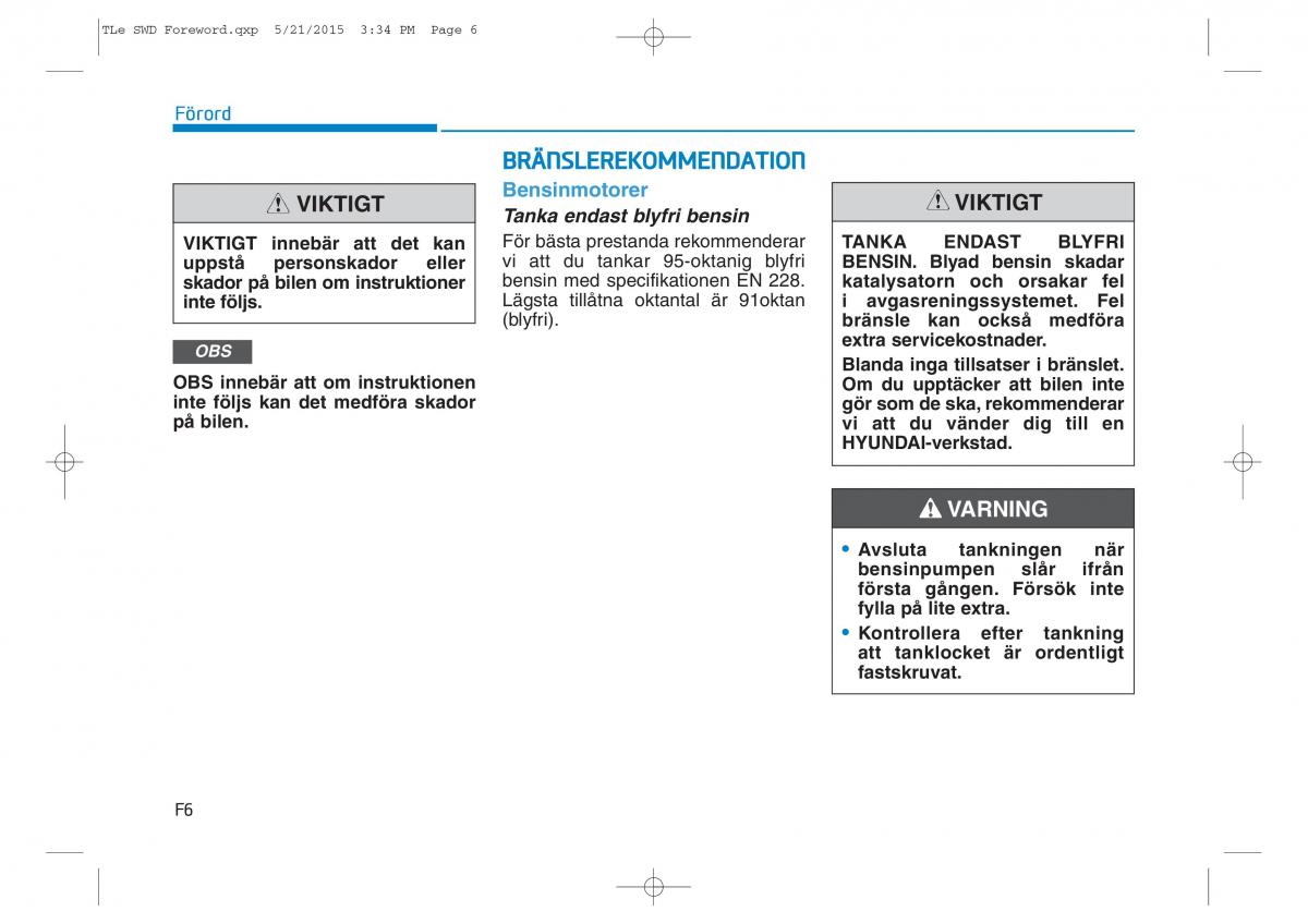 Hyundai Tucson III 3 instruktionsbok / page 6