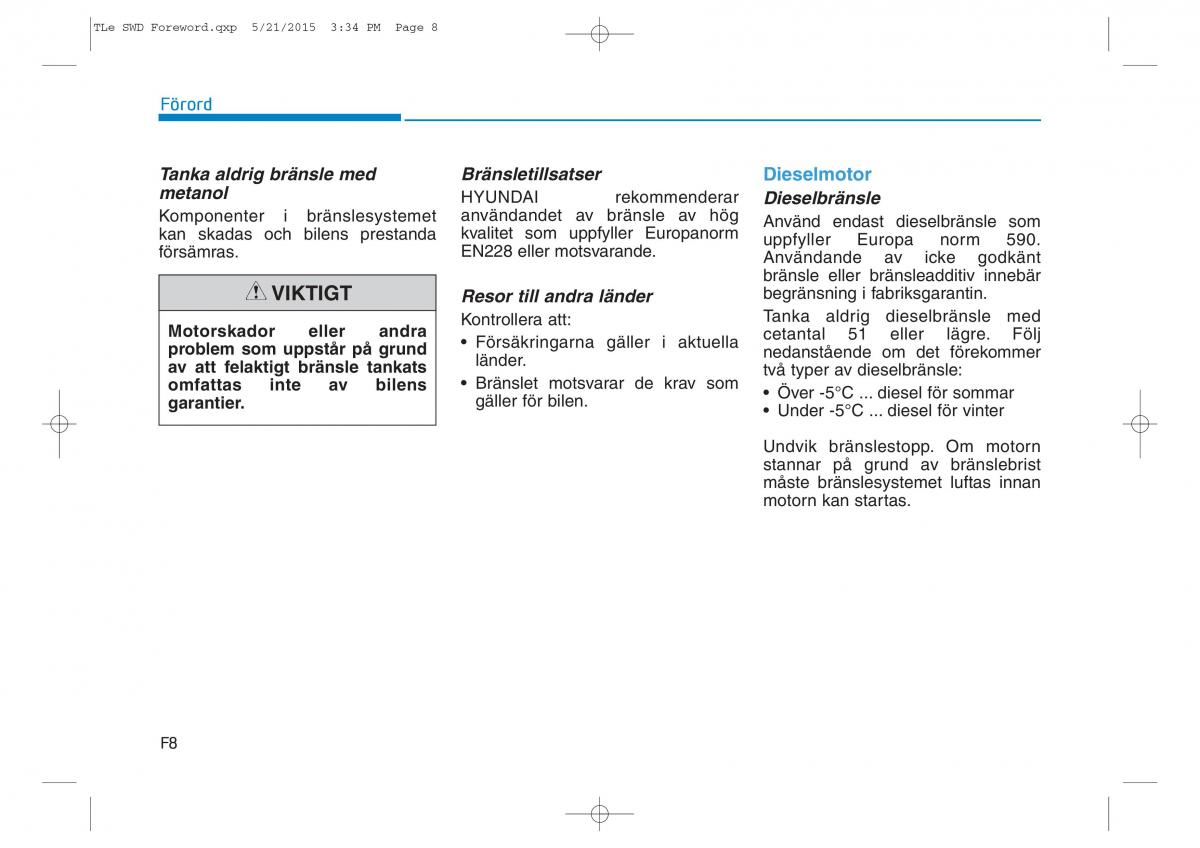 Hyundai Tucson III 3 instruktionsbok / page 8