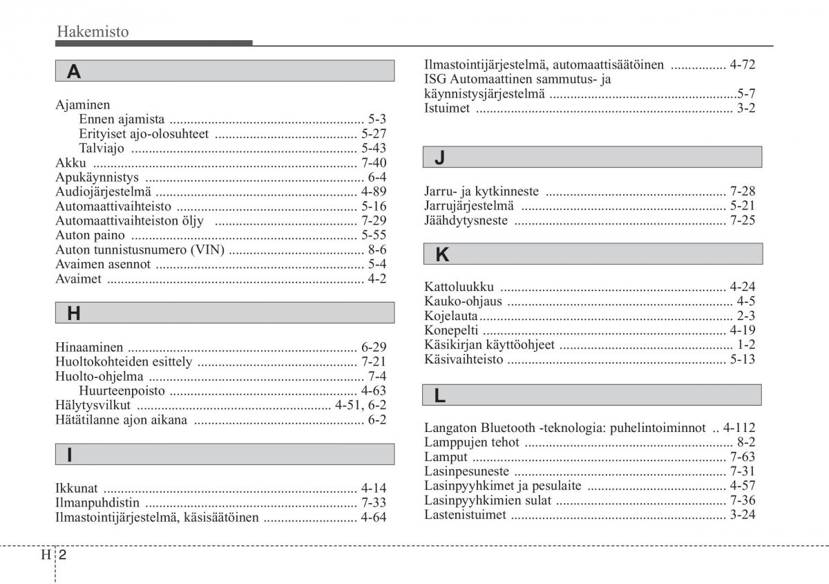 Hyundai i20 I 1 omistajan kasikirja / page 383