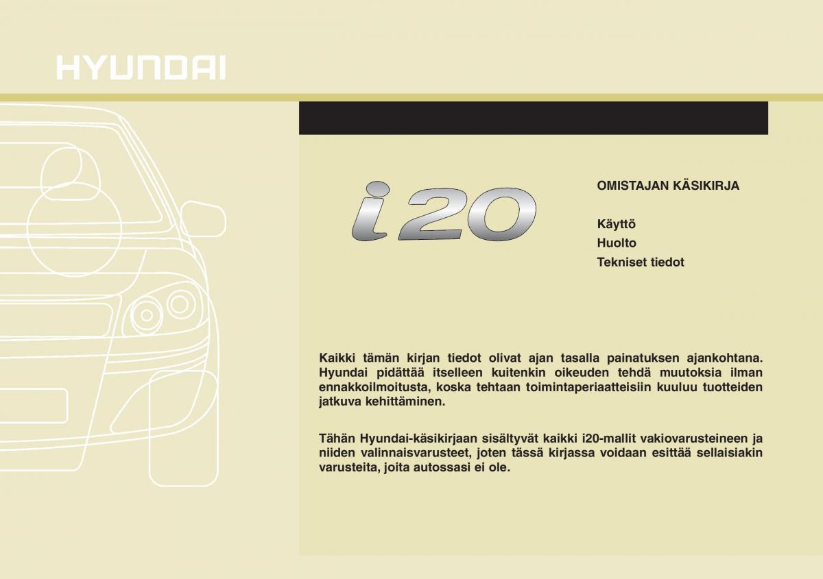 Hyundai i20 I 1 omistajan kasikirja / page 2