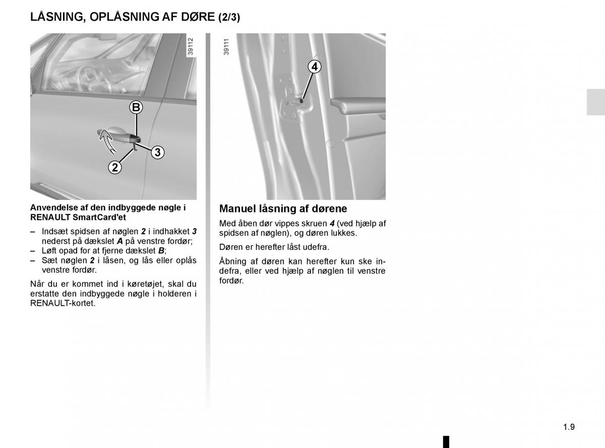Renault Espace V 5 Bilens instruktionsbog / page 15