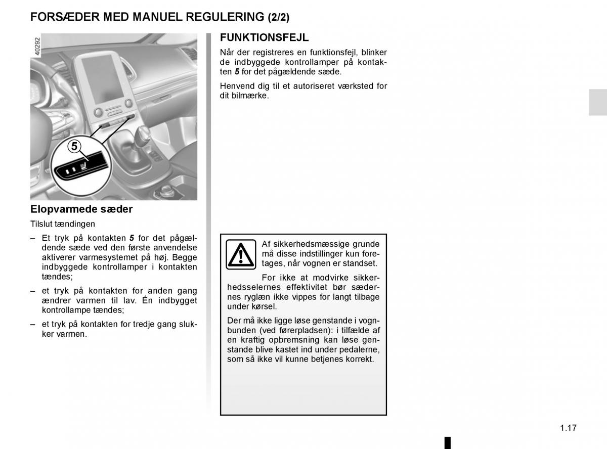 Renault Espace V 5 Bilens instruktionsbog / page 23