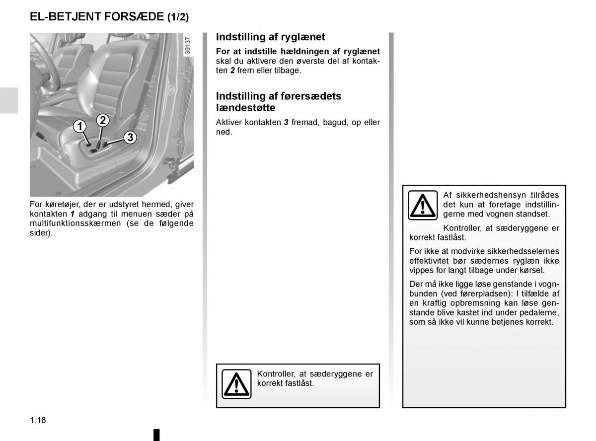 Renault Espace V 5 Bilens instruktionsbog / page 24