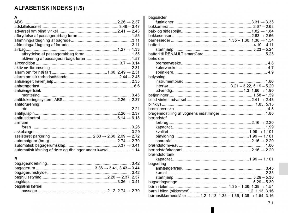 Renault Espace V 5 Bilens instruktionsbog / page 311