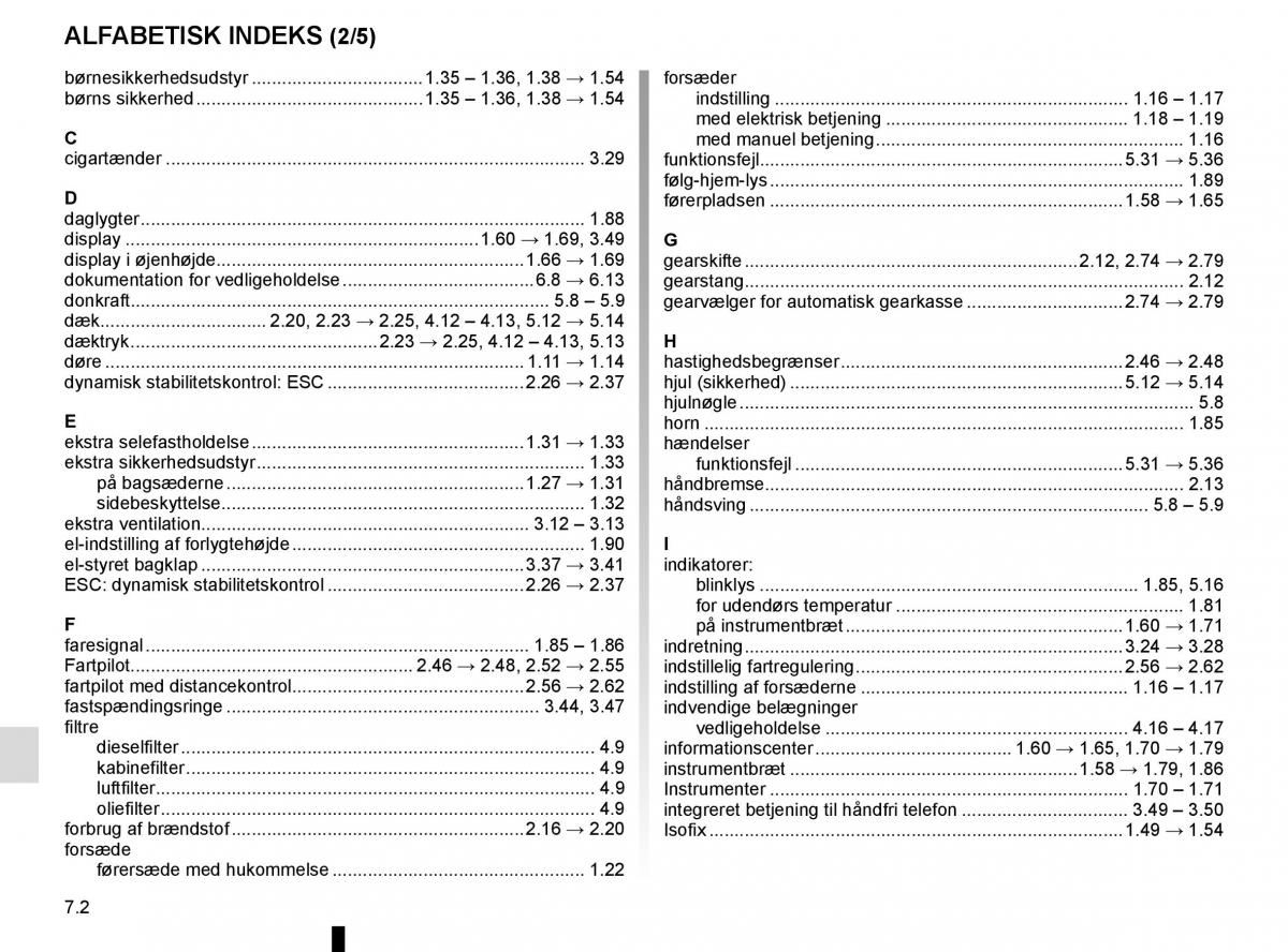 Renault Espace V 5 Bilens instruktionsbog / page 312