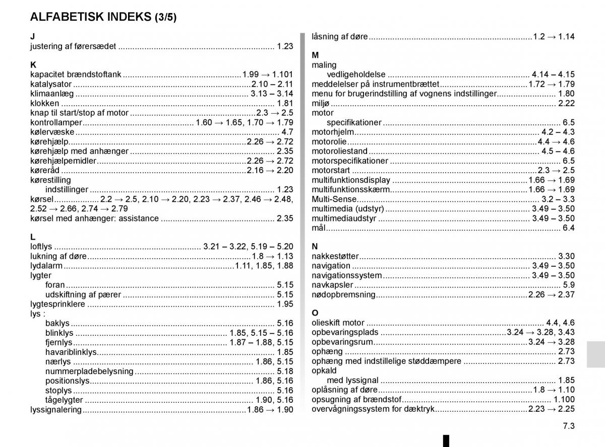 Renault Espace V 5 Bilens instruktionsbog / page 313