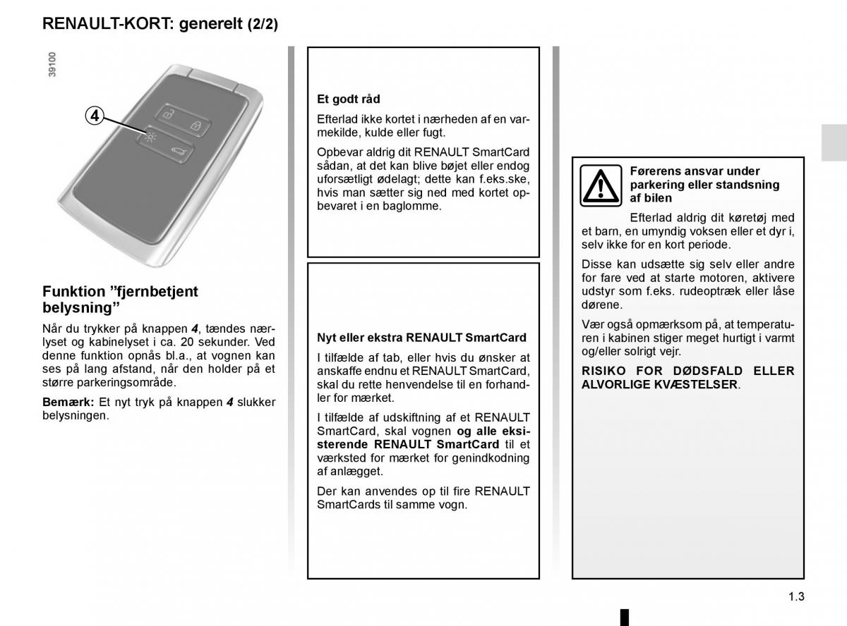 Renault Espace V 5 Bilens instruktionsbog / page 9