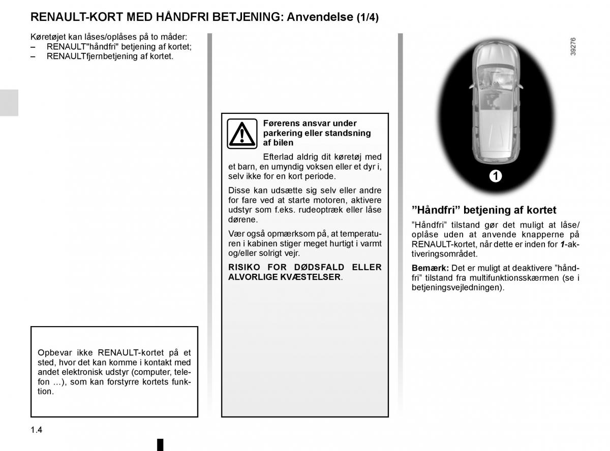 Renault Espace V 5 Bilens instruktionsbog / page 10