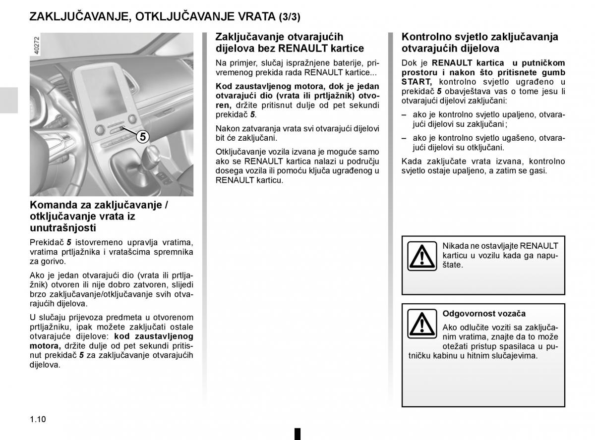 Renault Espace V 5 vlasnicko uputstvo / page 16
