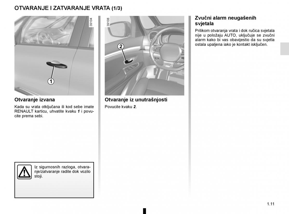 Renault Espace V 5 vlasnicko uputstvo / page 17
