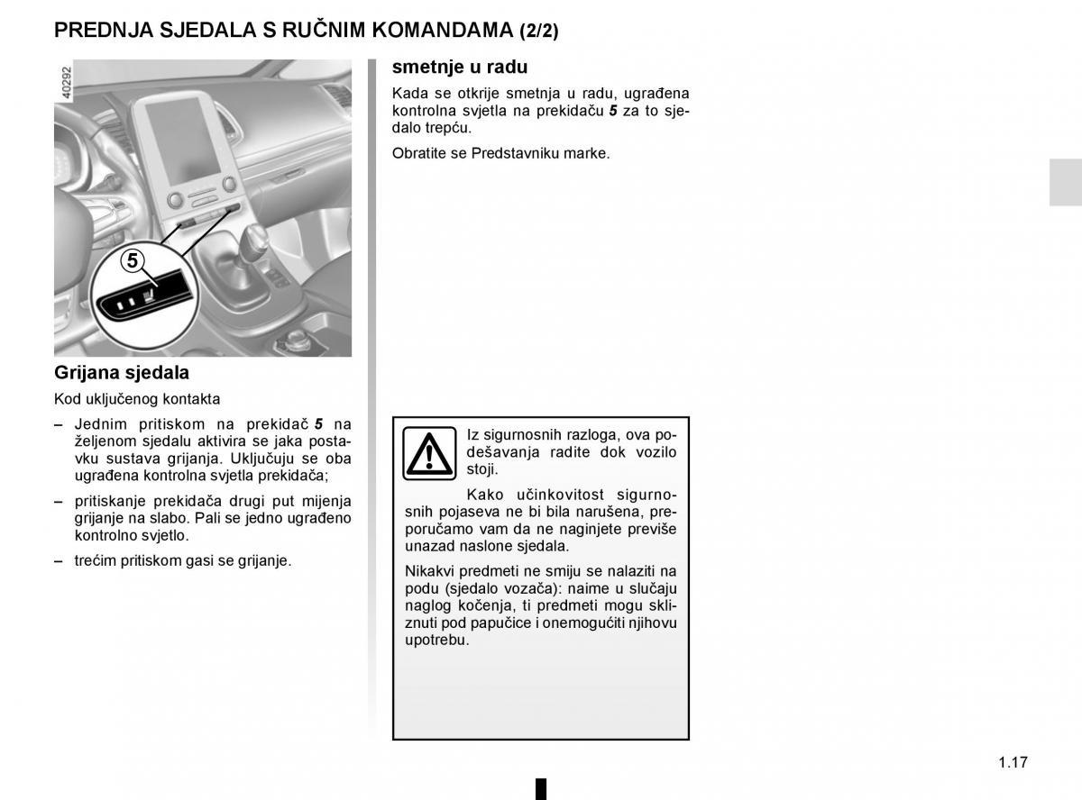 Renault Espace V 5 vlasnicko uputstvo / page 23