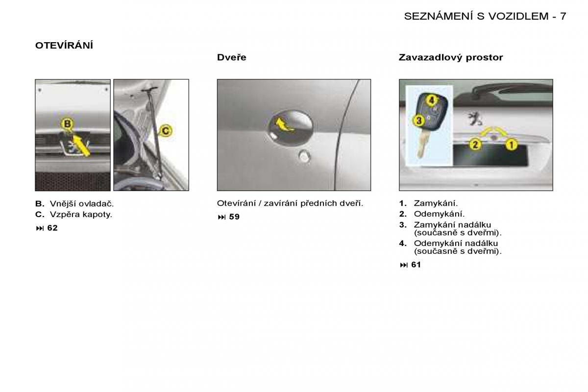 Peugeot 206 navod k obsludze / page 4