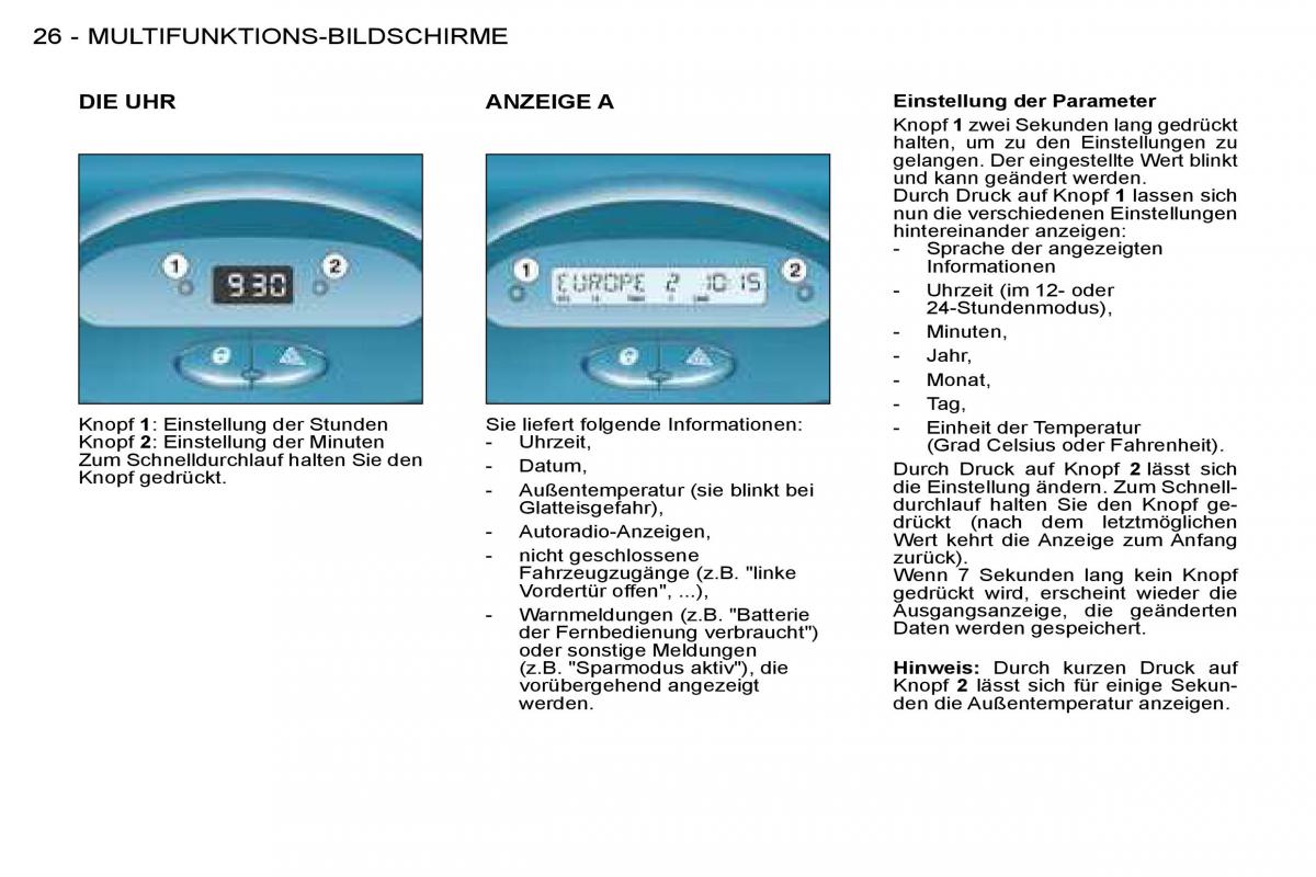 Peugeot 206 Handbuch / page 24