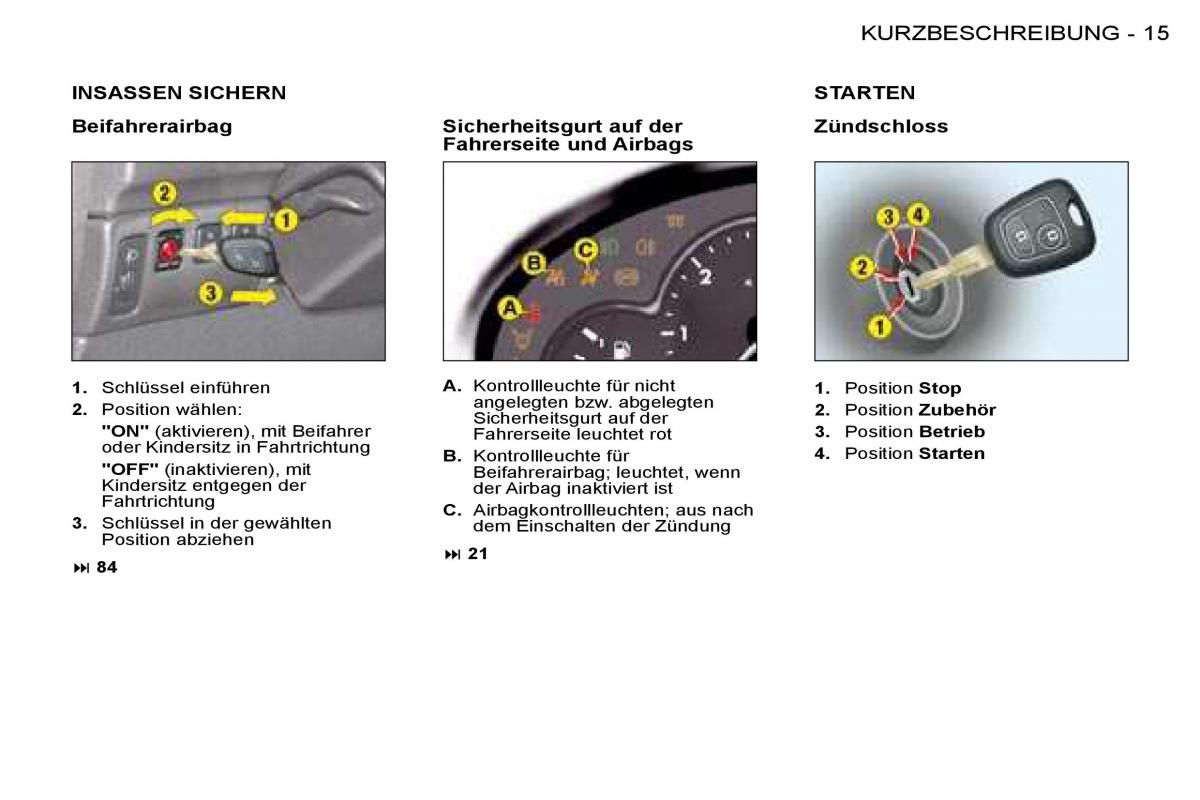 Peugeot 206 Handbuch / page 12