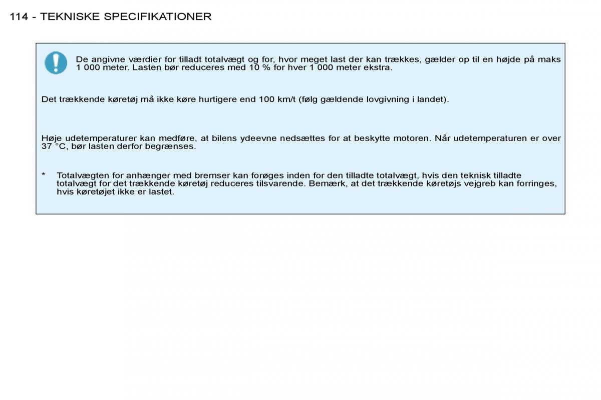 Peugeot 206 Bilens instruktionsbog / page 121