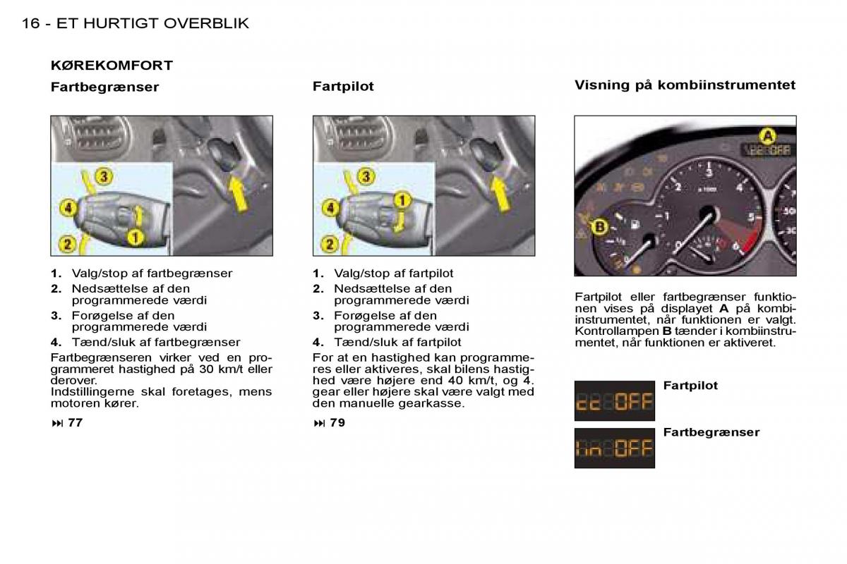Peugeot 206 Bilens instruktionsbog / page 13