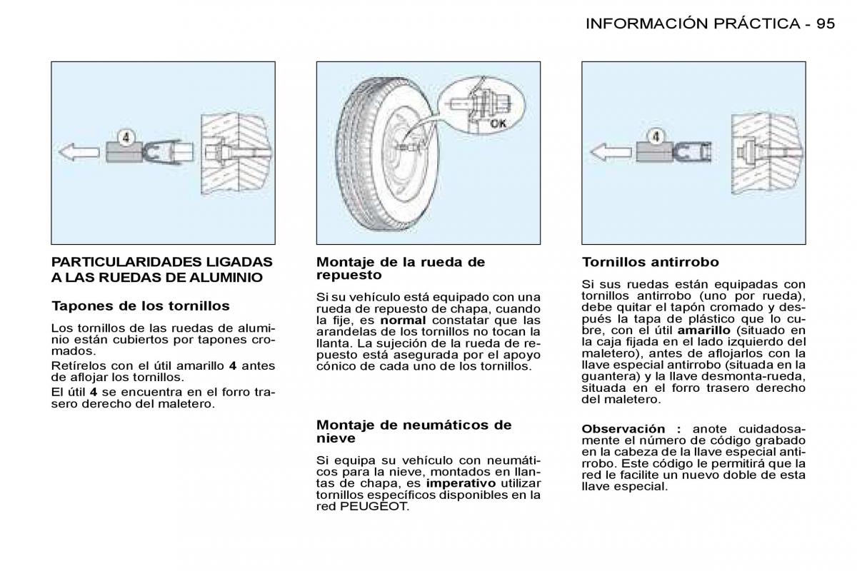 Peugeot 206 manual del propietario / page 101