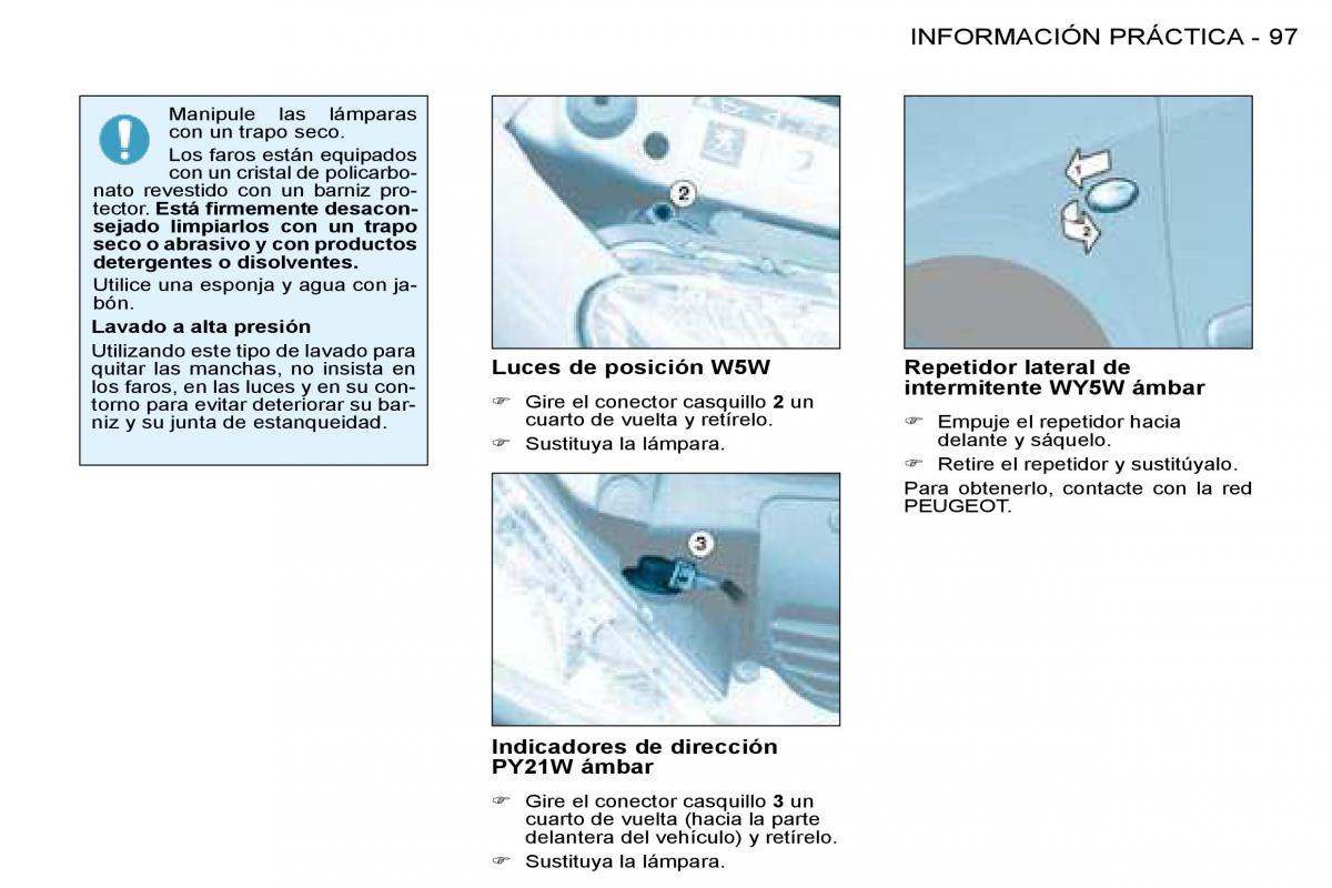 Peugeot 206 manual del propietario / page 103