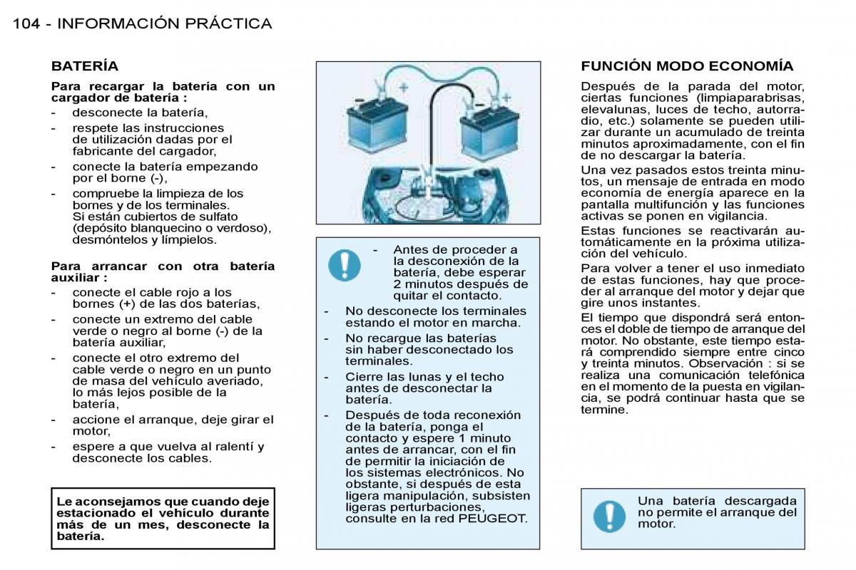 Peugeot 206 manual del propietario / page 111