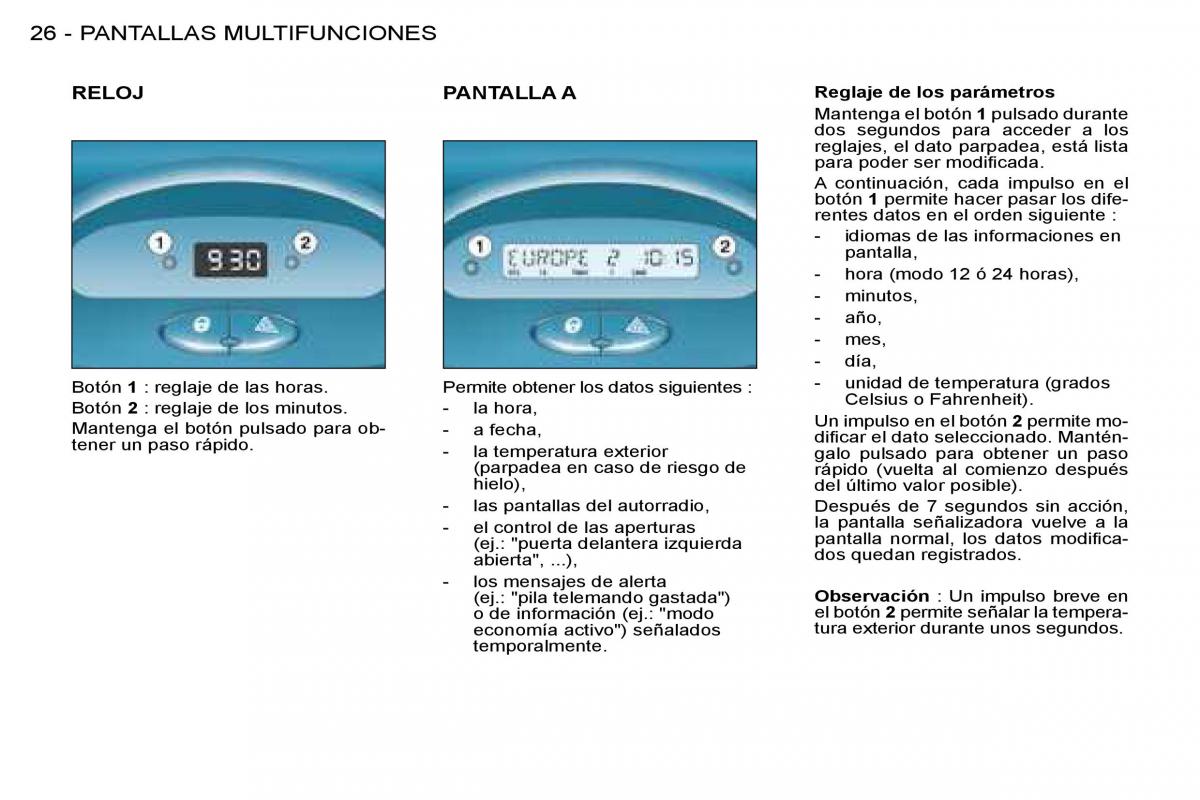 Peugeot 206 manual del propietario / page 24