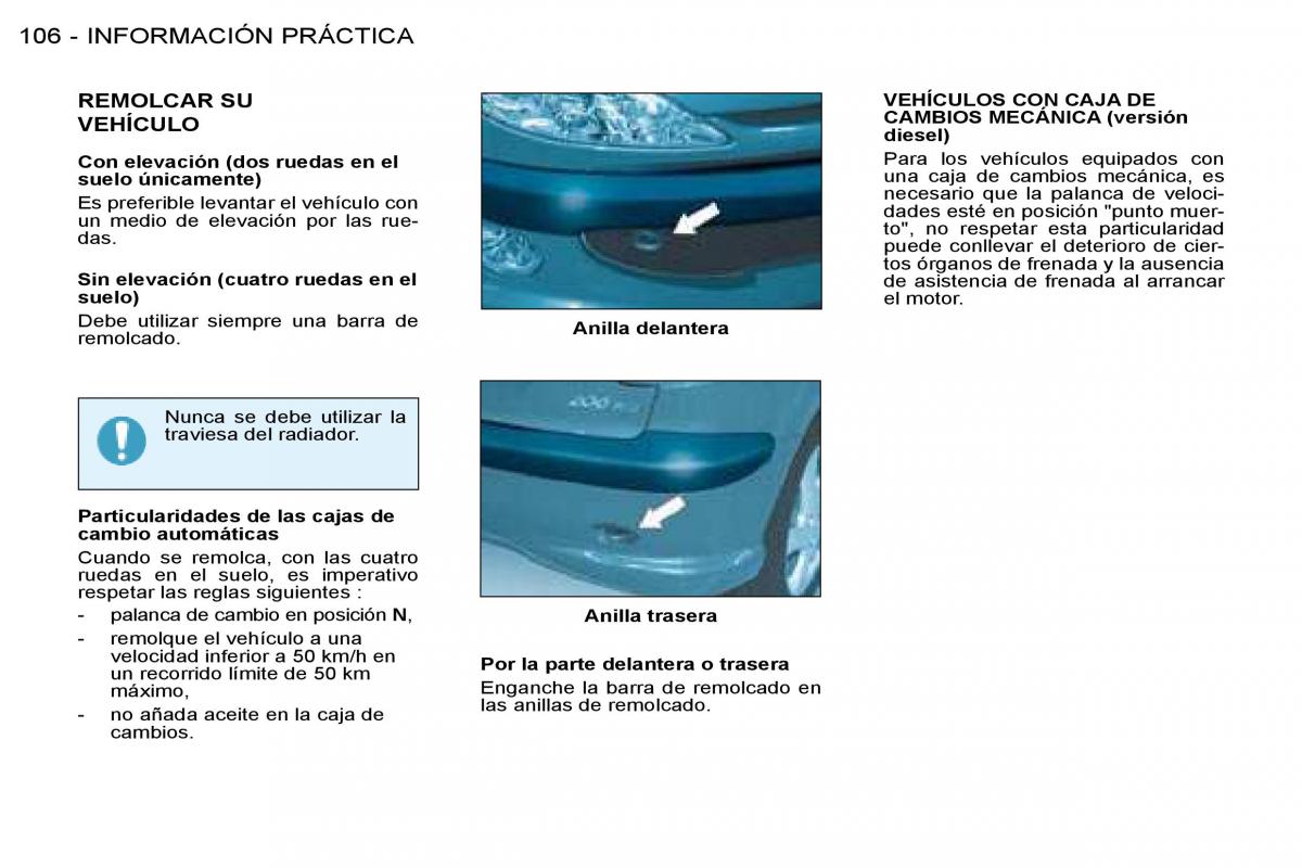 Peugeot 206 manual del propietario / page 113