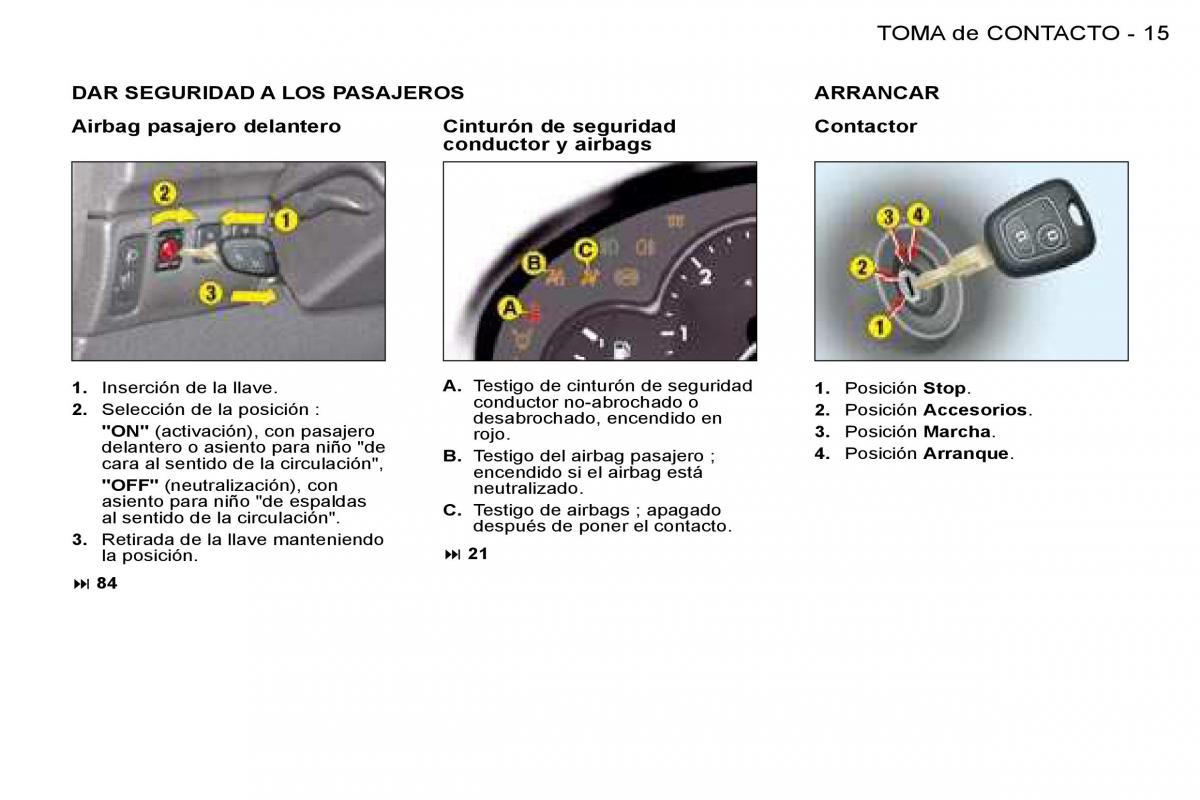 Peugeot 206 manual del propietario / page 12