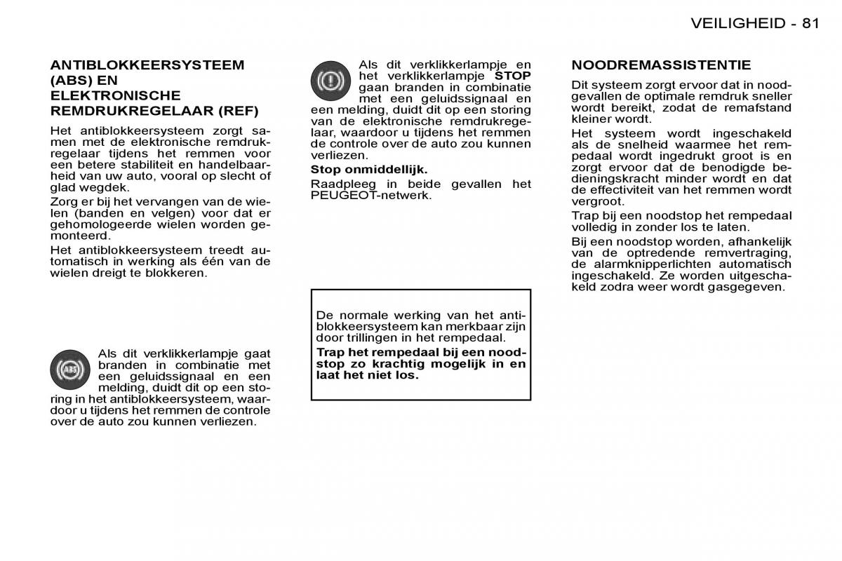 Peugeot 206 handleiding / page 86