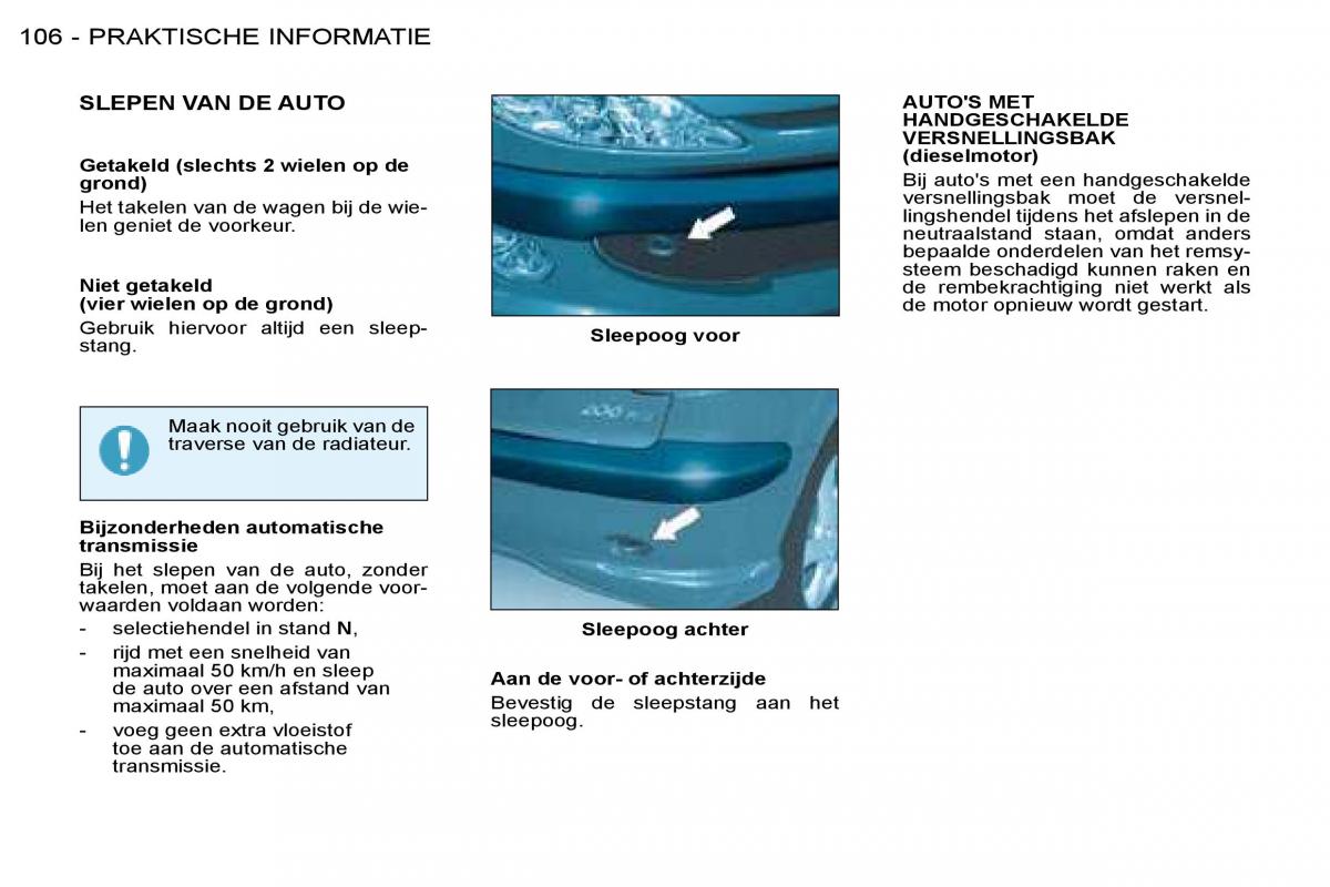 Peugeot 206 handleiding / page 113